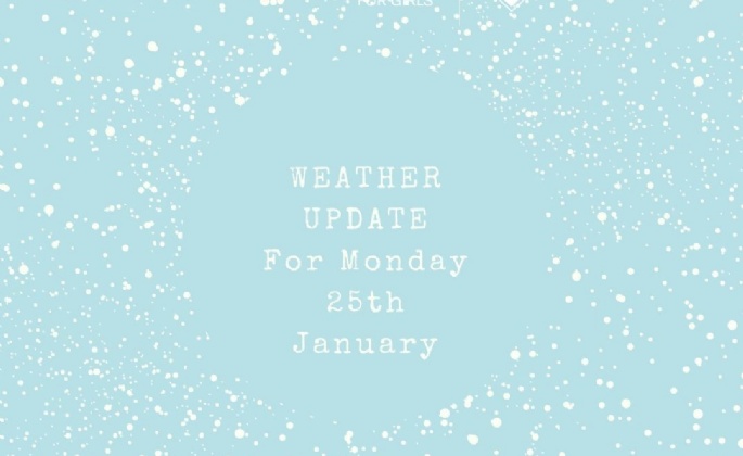Latest News » Weather Update for 25 January 2021